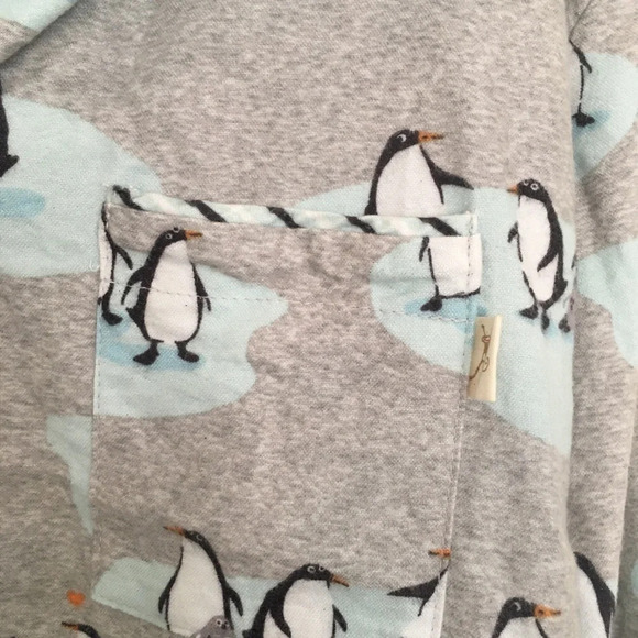 Munki Munki flannel penguin novelty print pajama top, size XL - Picture 4 of 7